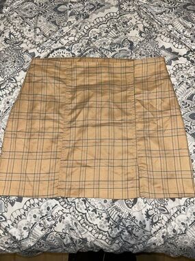 Forever 21 Tan Plaid Mini Skirt